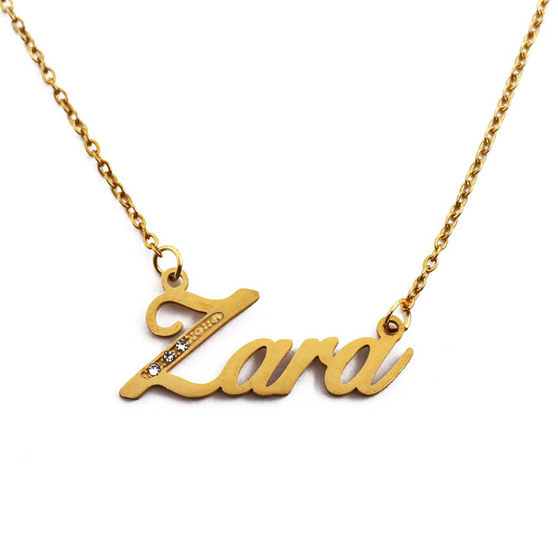 [Australia] - Kigu Name Necklace Zara - Gold Tone - Custom Name Necklace - Personalised Jewellery for Ladies- Customised Jewellery for Girls- Custom Pendant Zara 
