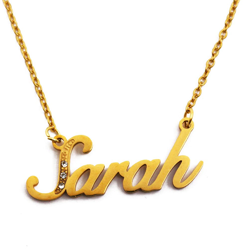 [Australia] - Kigu Name Necklace Sarah - Gold Tone - Custom Name Necklace - Personalised Jewellery for Ladies- Customised Jewellery for Girls- Custom Pendant Sarah 