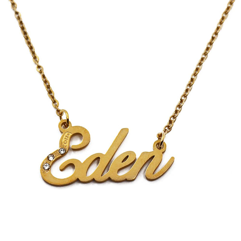 [Australia] - Kigu Name Necklace Eden - Gold Tone - Custom Name Necklace - Personalised Jewellery for Ladies- Customised Jewellery for Girls- Custom Pendant Eden 