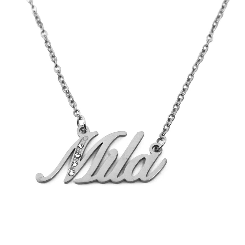 [Australia] - Kigu Name Necklace Mila - Silver Tone - Custom Name Necklace - Personalised Jewellery for Ladies- Customised Jewellery for Girls- Custom Pendant Mila 