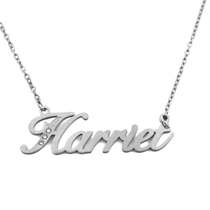 [Australia] - Kigu Name Necklace Harriet - Silver Tone - Custom Name Necklace - Personalised Jewellery for Ladies- Customised Jewellery for Girls- Custom Pendant Harriet 