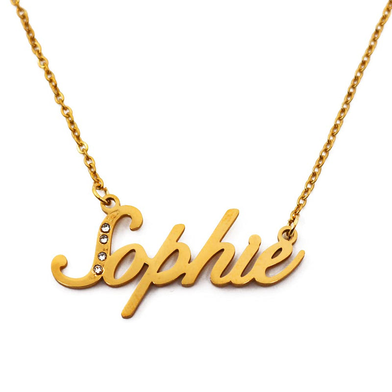 [Australia] - Kigu Name Necklace Sophie - Gold Tone - Custom Name Necklace - Personalised Jewellery for Ladies- Customised Jewellery for Girls- Custom Pendant Sophie 