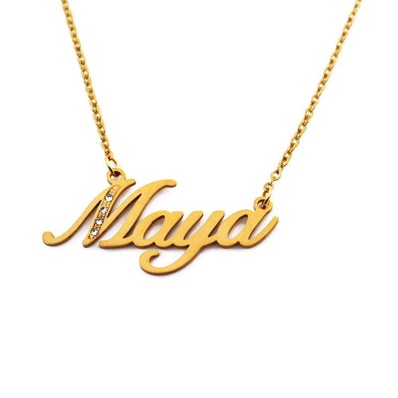[Australia] - Kigu Name Necklace Maya - Gold Tone - Custom Name Necklace - Personalised Jewellery for Ladies- Customised Jewellery for Girls- Custom Pendant Maya 
