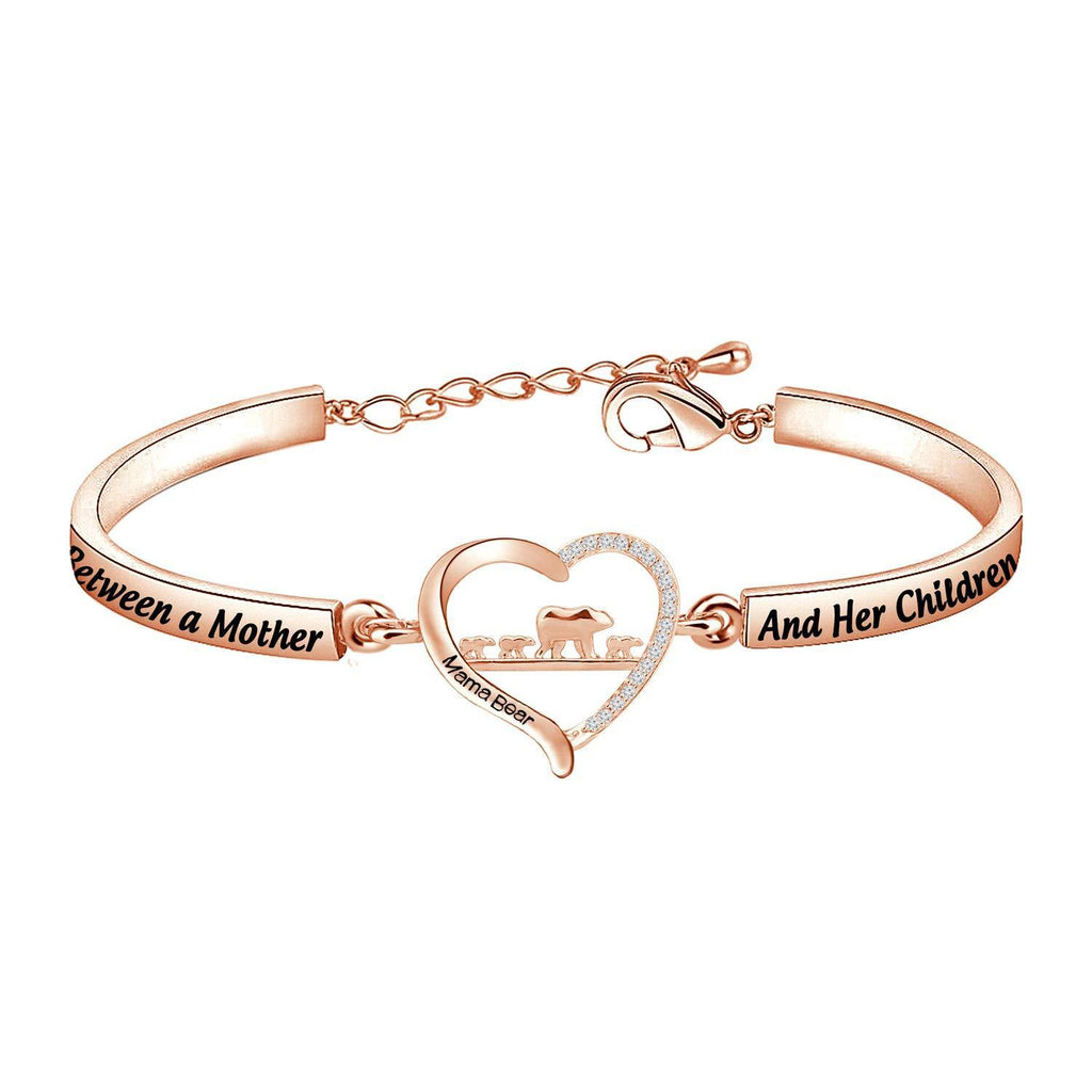 [Australia] - BAUNA Mama Bear Bracelet The Love Between A Mother and Her Children is Forever Bracelet Sweet Mother Gifts Grandma Gift 3 Cubs Rgb 