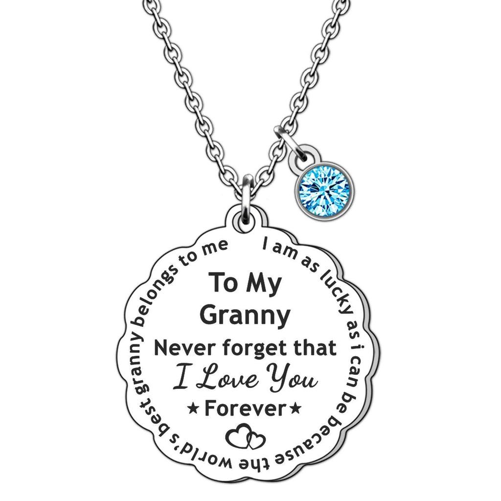 [Australia] - TTOVEN Granny Gifts Birthday Mothers Day Gifts for Granny Necklace Gift Presents Sun Flower Necklace For Granny (I Am As Lucky As) 