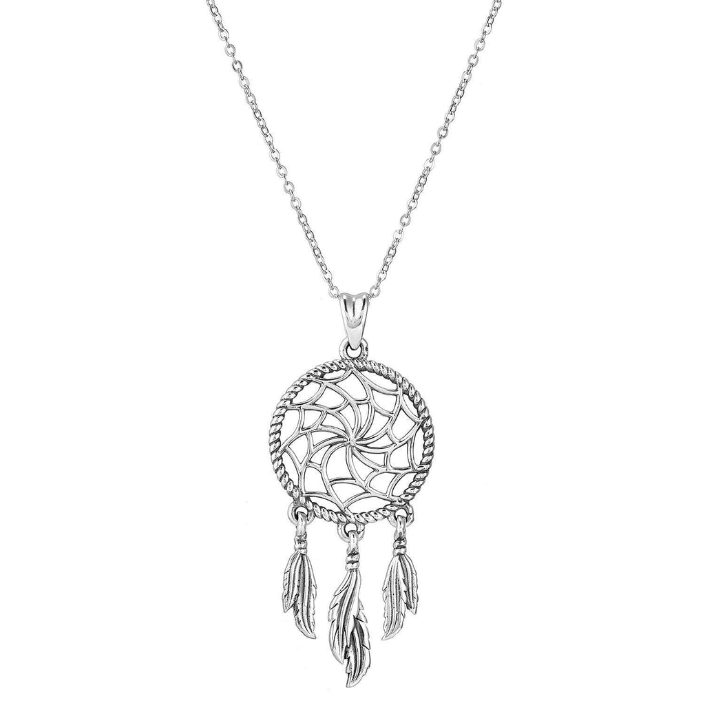 [Australia] - Dreamcatcher Feather Necklace Sterling Silver 