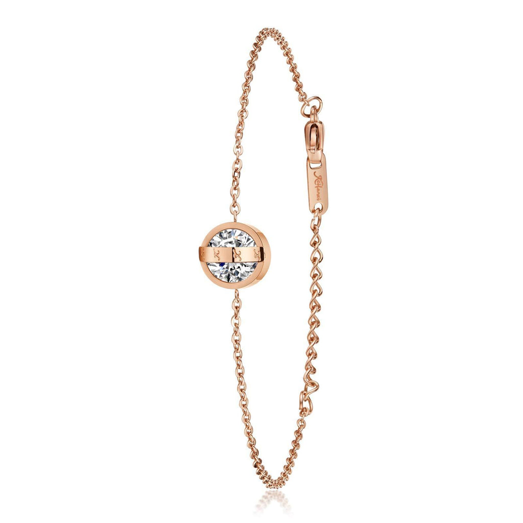 [Australia] - BUREI women’s rose gold dainty bracelet diamond bracelet for women girls adjustable jewelry gifts 