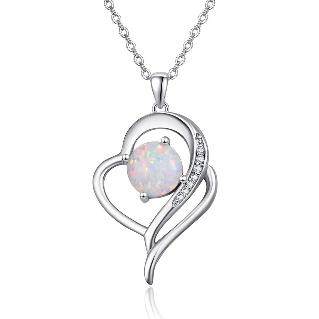 [Australia] - Opal Necklace 925 Sterling Silver Birthstone Necklace for Women Opal Jewellery for Women Girl Mother … 