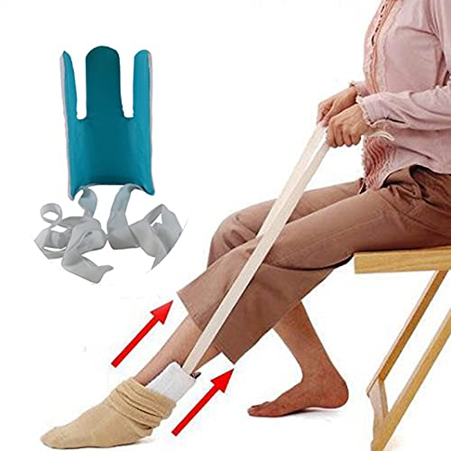 [Australia] - Sock Aid Helper Putting On Socks Without Bending for Elderly, Senior, Pregnant or Those with Back or Leg Issues, Easy Put on Sock Slider, Plastic Sock Helper Aide Tool 