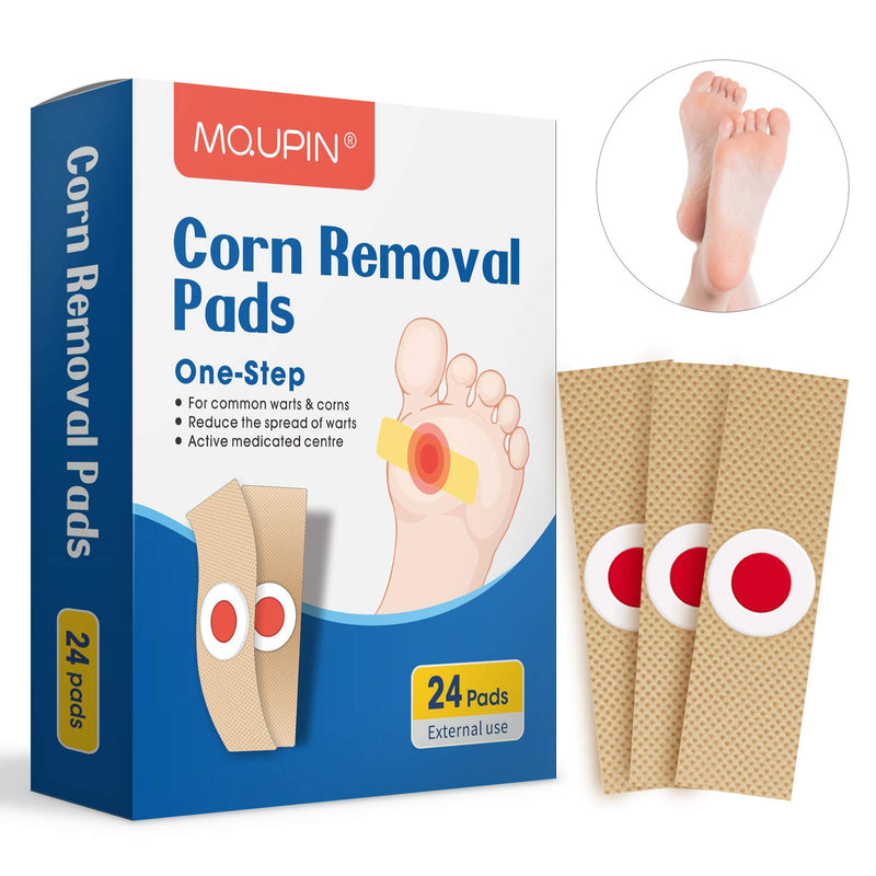 [Australia] - MQUPIN Corn Removal Pads, Wart Remover, Corn Remover Pads, Corn Removal Plaster with Hole, Corn Removal Treatment Relief Corn Pain and Foot Care, Remove Corns, Calluses (24 Count ） 24 