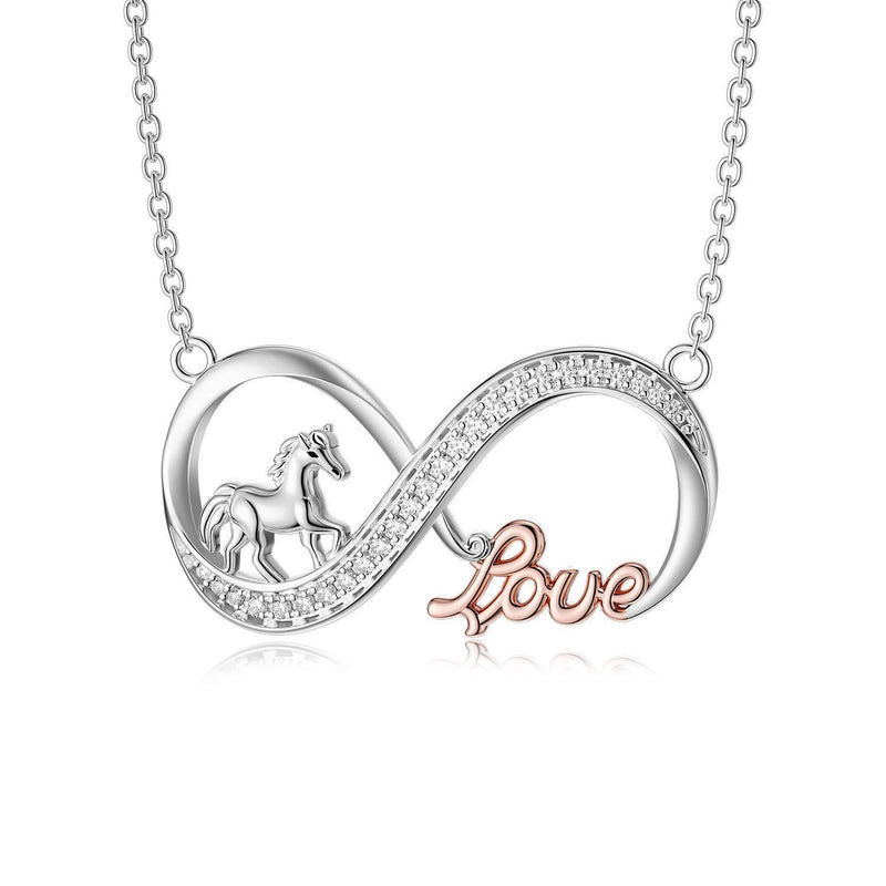 [Australia] - VENACOLY Horse Necklace / Horseshoe Necklace Sterling Silver Horse Gifts for Women Girls Birthday Jewellery Gifts for Her Horse Lovers 