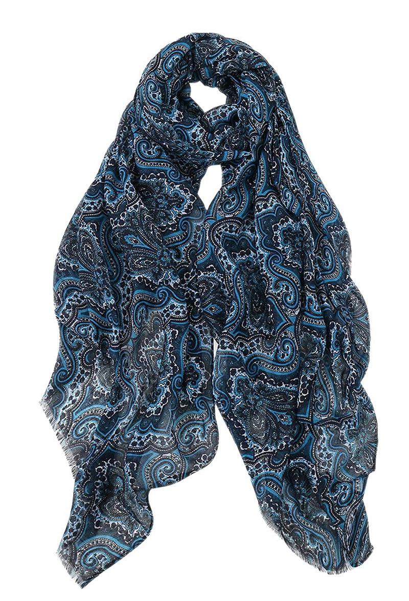 [Australia] - FAIRYGATE Scarf Women Ladies Fashion Floral Print Lightweight Long Shawl Wrap Sarong 50007 70.8 x 33.5 Inch 