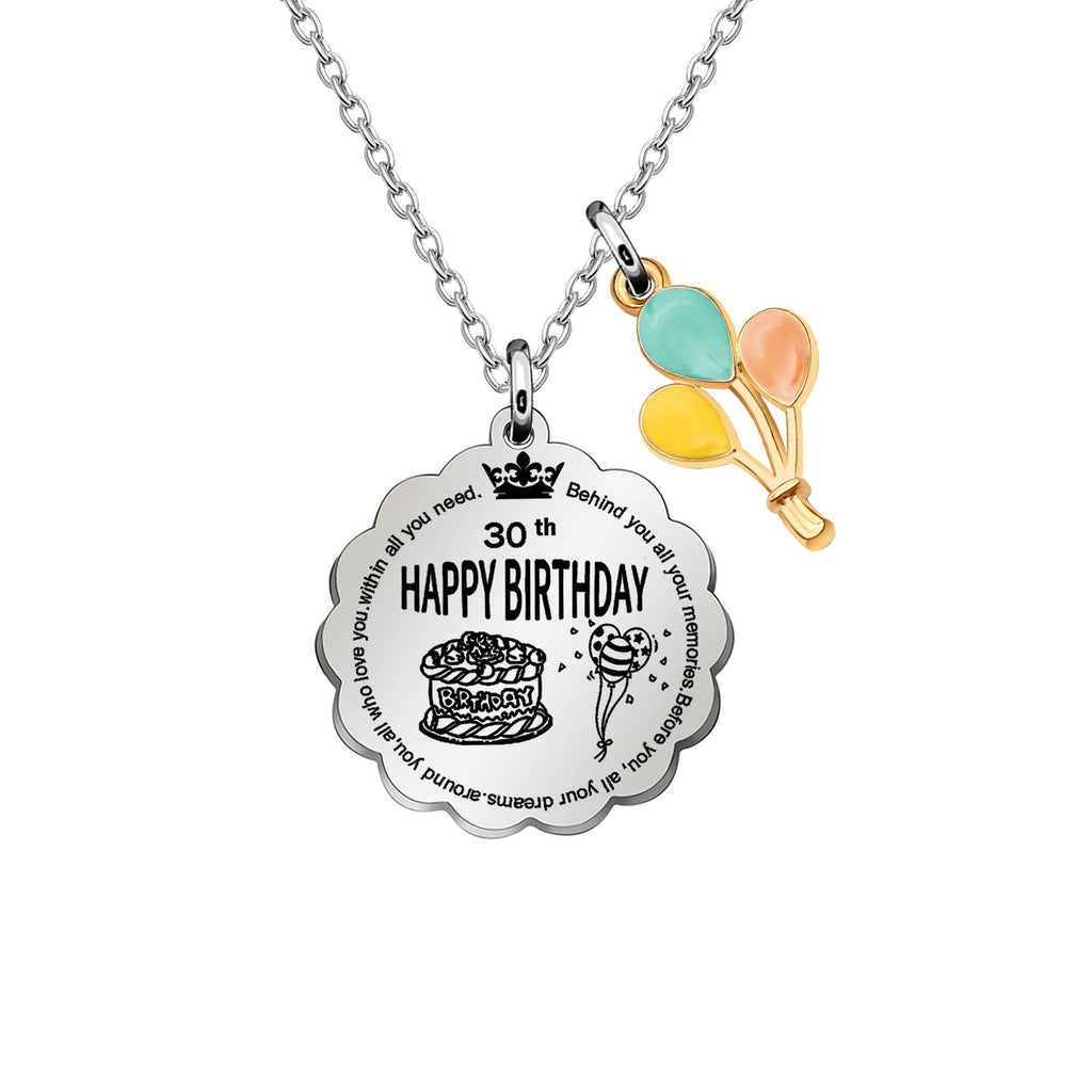 [Australia] - Newnal Birthday Necklace with Colorful Balloon Pendant for Daughter Mother Sisiter Aunt Niece Inspirational Jewelry Necklace 30th 