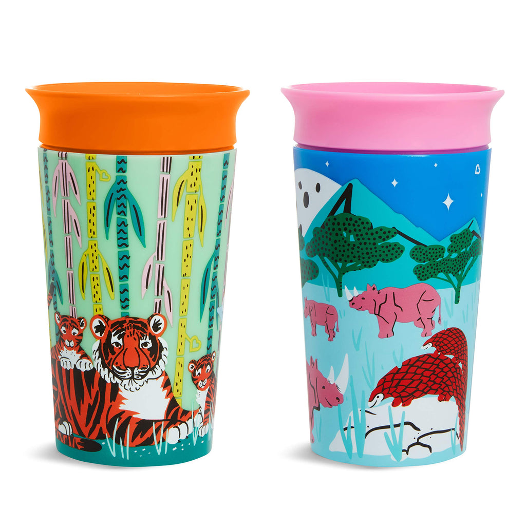 [Australia] - Munchkin Miracle 360° Wildlove Sippy Cup, 9Oz/266Ml, Rhino And Tiger, 2 Pack Rhino/Tiger 