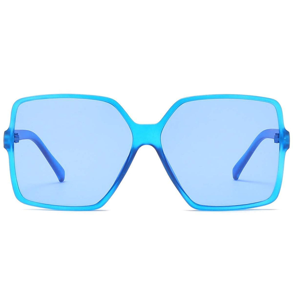 [Australia] - Oversized Square Sunglasses Women Big Large Frame Sun Glasses Vintage Fashion Shades UV Protection Matte Blue 