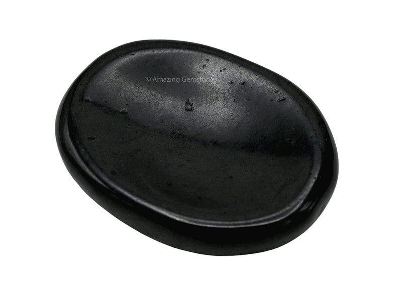 [Australia] - Black Tourmaline Crystal Worry Stone, Natural Gemstone Thumb Rubbing Stone - Fidget Palm Stone Healing Crystal Black Tourmaline 