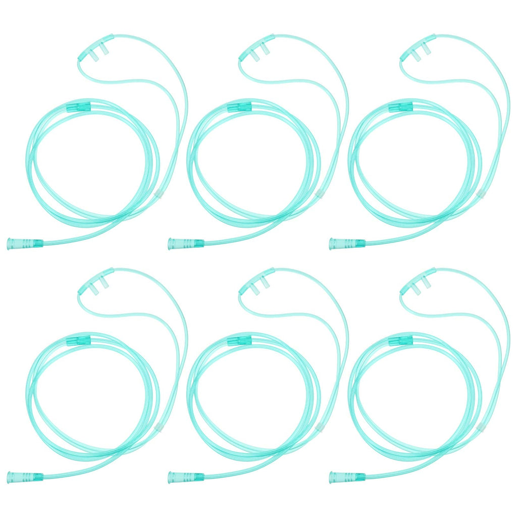[Australia] - Healifty 6pcs High- Flow Nasal Oxygen Cannula Standard Connector Crush Resistant Oxygen Tubes Assorted Color 150x1cm 