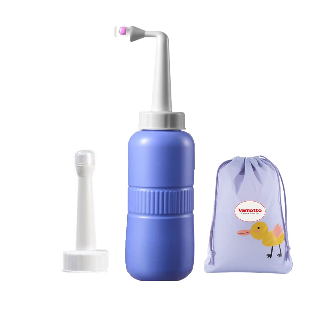 [Australia] - Portable Bidet Bottle for Postpartum, Vamotto Travel Peri Sprayer Bottle Essentials Perineal Spray Squirt Bottle Feminine Postpartum Care,Clean,Perineal Recovery New Mom & Baby 2 Detachable Nozzles 