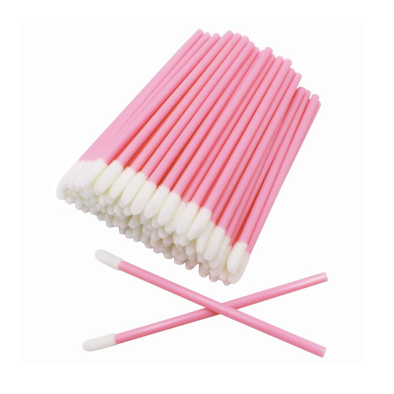 [Australia] - 100 Pcs Disposable Lip Brushes Make Up Brush Lipstick Lip Gloss Wands Applicator Tool Makeup Beauty Tool Kits Pink 