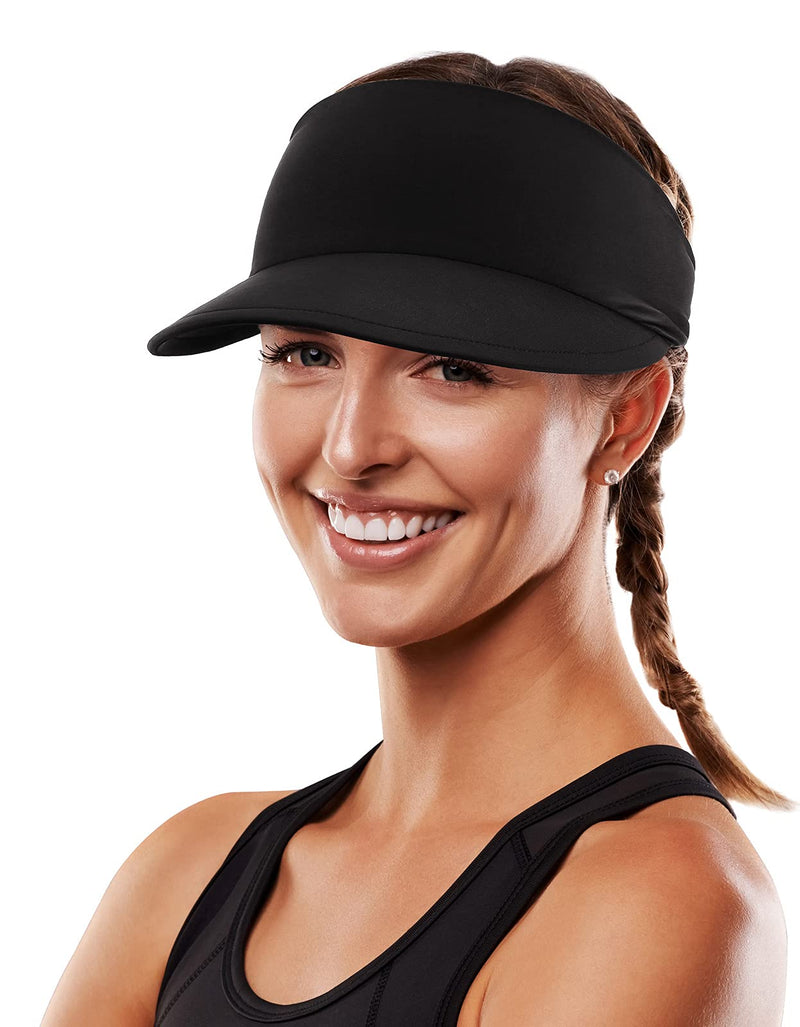 [Australia] - Sun Visors for Women, Cooling Stretchy Sports Visor Hat in Golf Running Jogging Tennis Hiking Navy Blue 