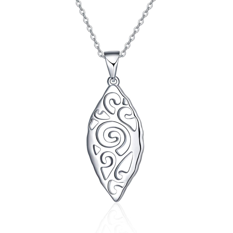 [Australia] - Minimalist Leaf Necklace for Women Girls 925 Sterling Silver Simple Pendant Jewellery for Birthday Anniversary,with Exquisite Gifts Box 