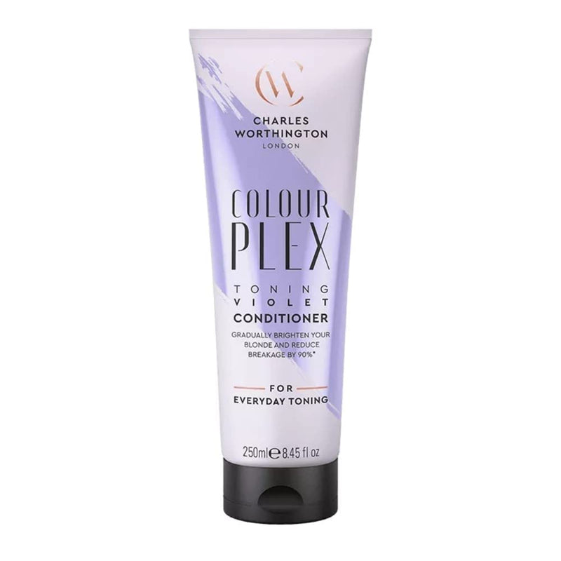 [Australia] - Charles Worthington ColourPlex Toning Violet Conditioner, Blonde Conditioner to Tone and Brighten, Purple Conditioner for Blonde Hair, Blonde Toner for Women, Salon Conditioner for Blondes, 250 ml 