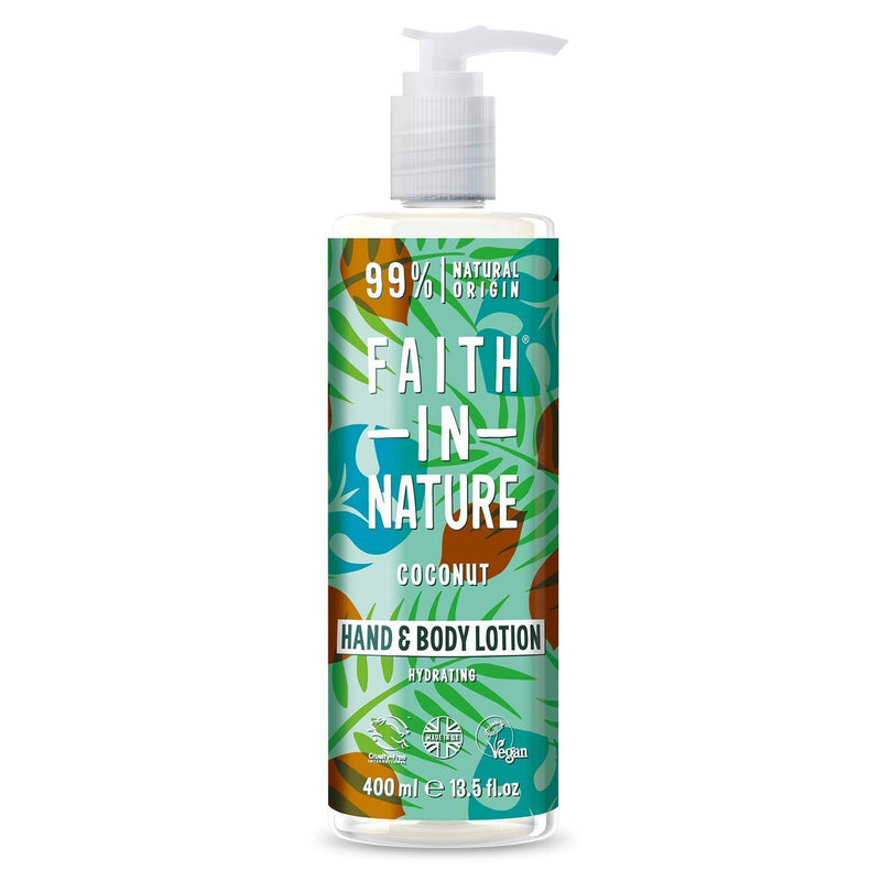 [Australia] - Faith In Nature Natural Coconut Hand and Body Lotion, Hydrating, Vegan and Cruelty Free, No SLS or Parabens, 400 ml 
