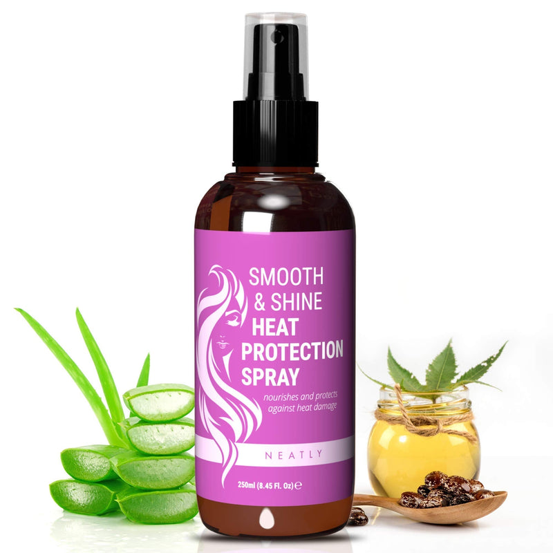 [Australia] - Neatly Heat Protection Spray for Hair - A Natural Keratin Hair Spray for Heat Defense - Heat Protection for Hair with Aloe Vera & Keratin - Heat Protector Spray & Heat Defense Spray for Hair, 250ml 