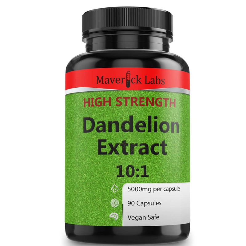 [Australia] - High-Strength Dandelion Extract Capsules (10:1) 5,000mg Per Capsule - 90 Per Bottle, Vegan Safe, UK Manufactured 