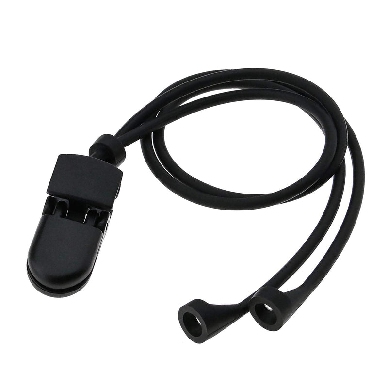 [Australia] - Hearing Aid Clip Holder Anti-lost Lanyard Safety Retainer Retention Cord Protector Silicone Black for Adults Seniors Kids 