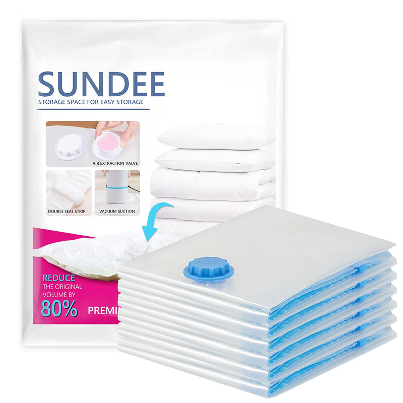 [Australia] - Vacuum Storage Bags , 6 Pack Small ReUsable Sealer Bags for Travel Packing Space Saving ( 40 x 60cm ） 40 X 60 Cm 