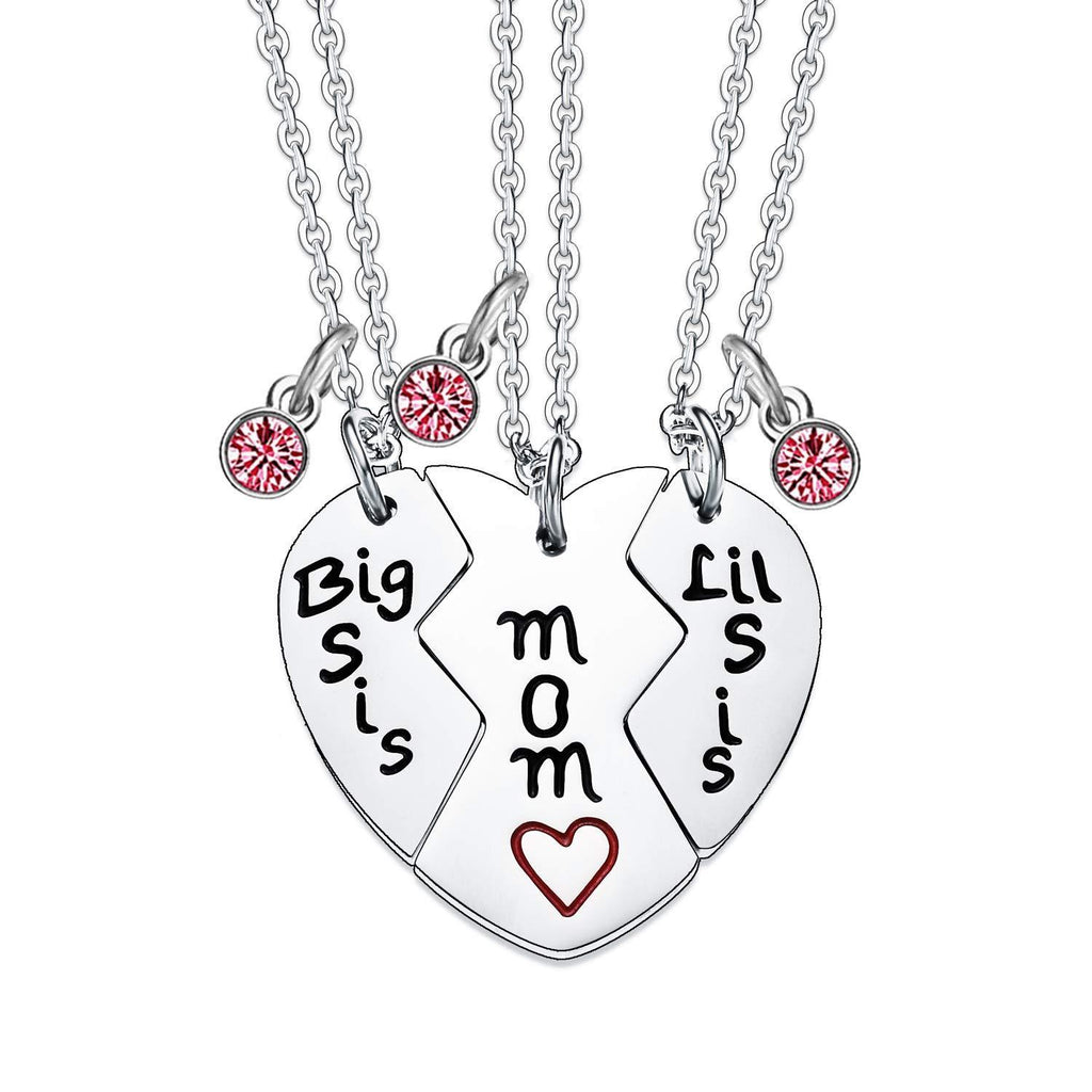 [Australia] - Waeceip Mother Daughter Necklace Mum Necklace Mother's Day Gifts Daughter Necklace Birthday Gifts For Mum Big Sis Mom Lil SIs 