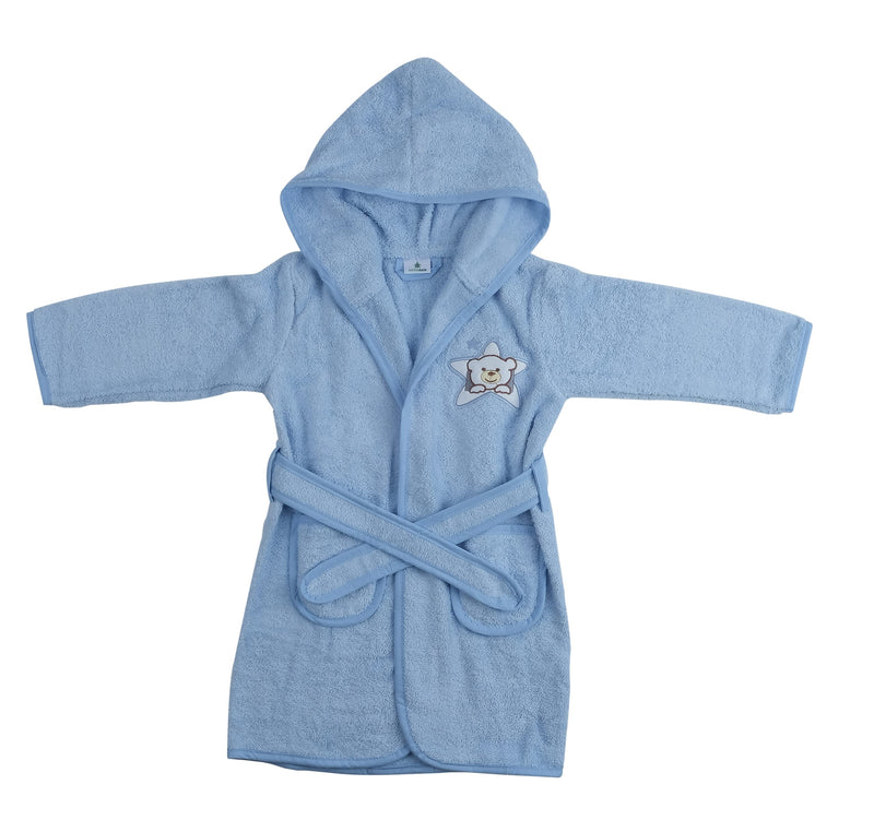 [Australia] - TURTLEDALE Baby Towels - Teddy Dressing Gown With Hood Newborn, Bathrobe and Bath Clothes. %100 Turkish Cotton Unique Baby Essentials Shower Gift for Babies, Toddlers, Girls and Boys. (Blue) Blue 