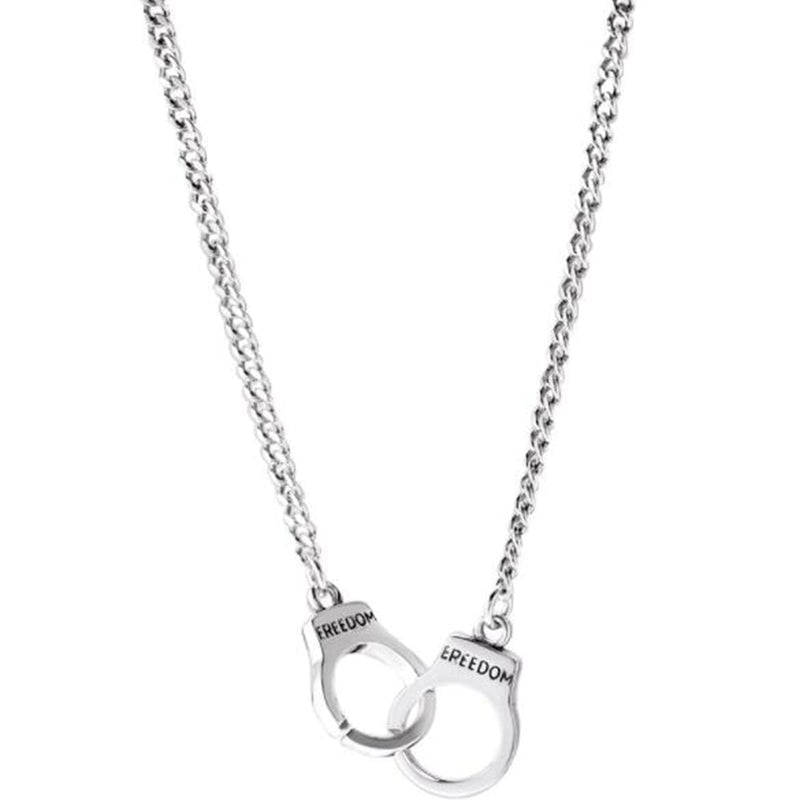 [Australia] - TseenYi Silver Handcuffs Pendant Necklace Chain Necklace Boho Style Necklaces Jewelry for women and Girls 