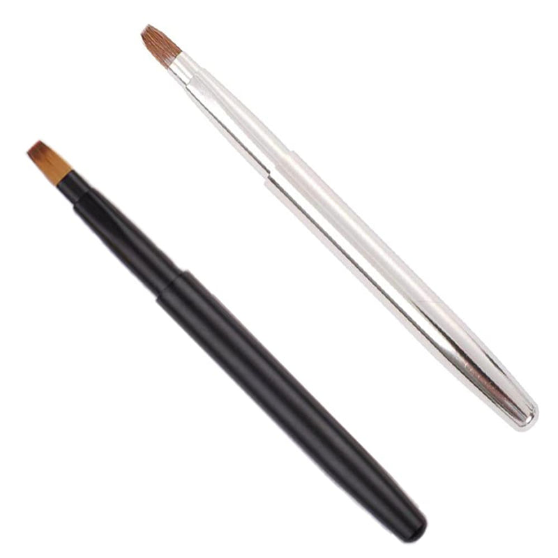 [Australia] - 2 Pcs Retractable Lip Brushes Lip Liner Brushes Travel Retractable Lip Brushes for Women Girls Travel and Daily Use Random Color 