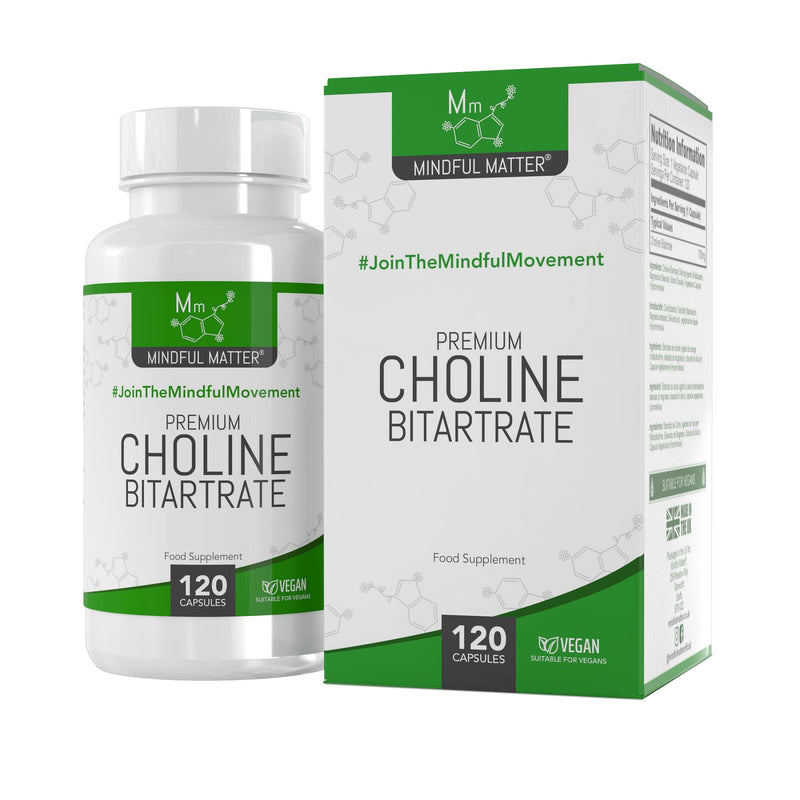 [Australia] - MM Choline Bitartrate Supplement | 120 Choline Vegan Capsules - 700mg per Serving | Non-GMO, Dairy, Gluten & Allergen Free | Manufactured in ISO Licensed Facilities in The UK 