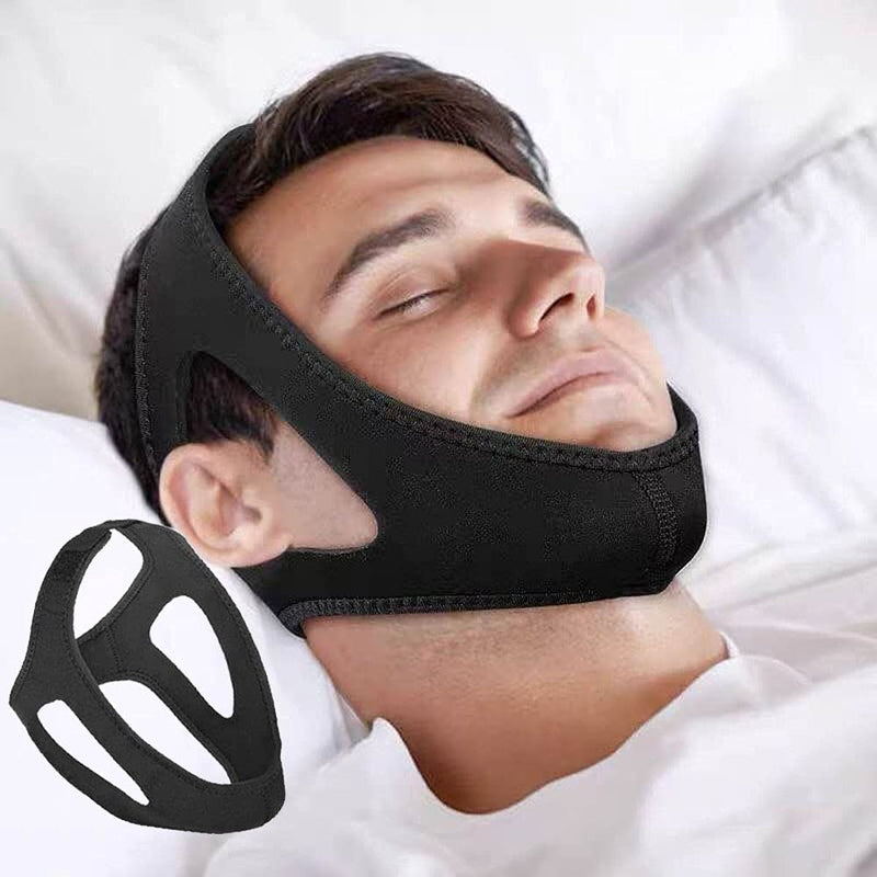 [Australia] - IBLUELOVER Anti Snoring Chin Strap,Stop Snore Chin Strap Snore Stopper,Professional Breathable Anti Snore Devices Adjustable Snoring Solution Belt Stop Snoring Aid for Men Women CPAP Users Black 
