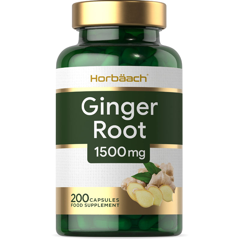 [Australia] - High Strength Ginger Root 1500mg | 200 Powder Capsules | Zingiber Officinale - Natural Herbal Extract (3+ Months Supply) Non-GMO Tablets, Gluten Free Supplement 