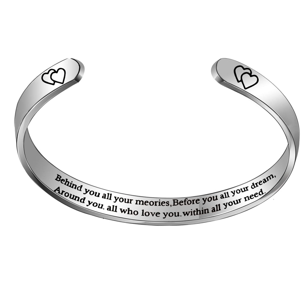 [Australia] - Inspirational Friendship Gifts for Best Friend Bracelet Cuff Bangle Motivational Encouragement Birthday Gifts for Teen Jewelry Bangle Behind You 