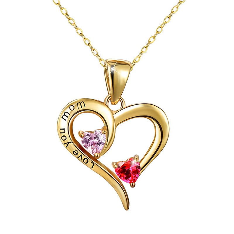 [Australia] - PEARLOVE Heart Necklace,925 Sterling Silver Necklace, Love Heart Pendant with Cubic Zirconia Necklace for Women Girls 925 Sterling Silver Necklace-3 