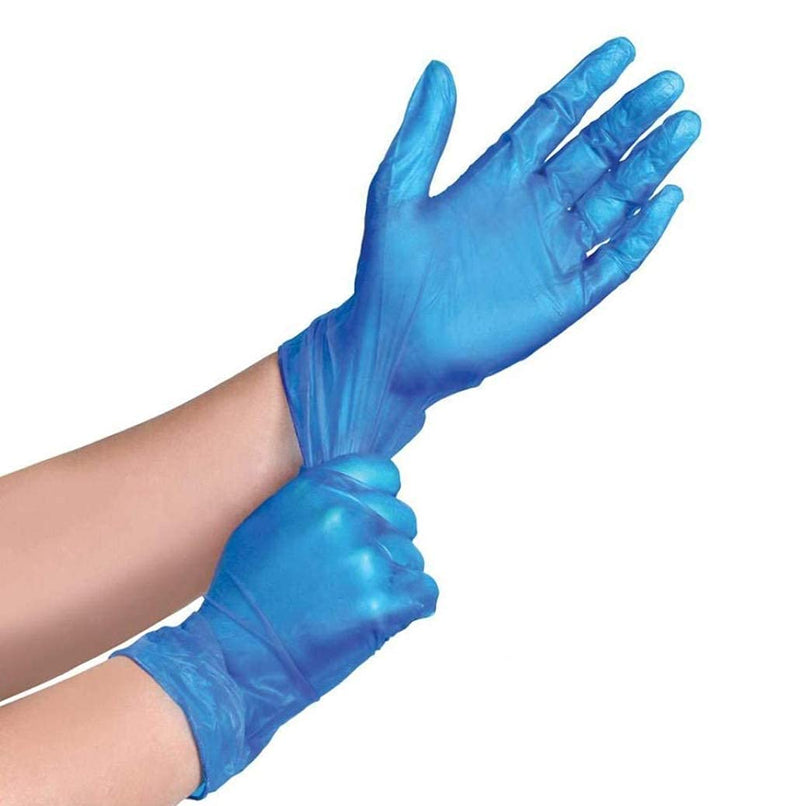 [Australia] - Accurate pack of 100 Disposable Vinyl Gloves / Powder Free / Extra Strong / multi-Purpose use Colour - Blue (LARGE) L 