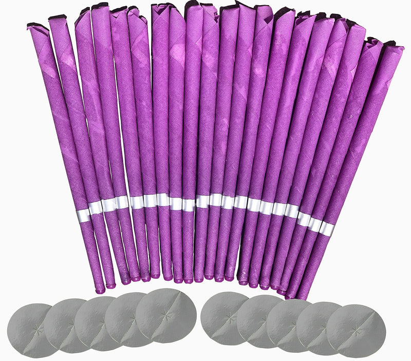 [Australia] - 20pcs Ear Candles, Ear Candle Set with Natural Organic Beeswax (drip Protection Tray 10pcs), Ear Candle kit, for Health Care of Blocked Ears (Purple) Purple 