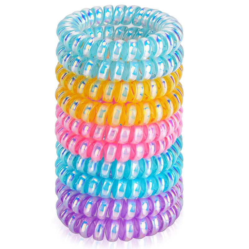 [Australia] - JessLab Spiral Hair Ties, 10 Pcs Traceless Phone Cord Hair Ties Spiral Bracelet Plastic Coil Hair Ties Ponytail Holders No-Damage Hair Accessory for Girls Women Ladies, Color Assorted, Set 2 #2 