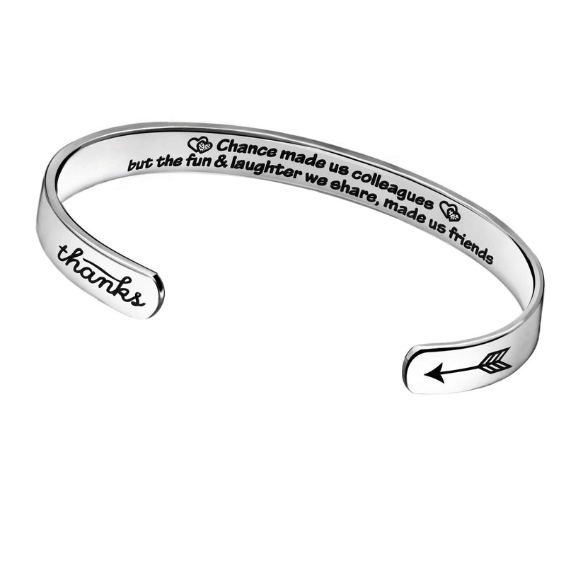 [Australia] - Colleagues Bracelet Gifts Cuff Bracelets for Women Thank You Gifts,Coworkers Leaving Gifts Jewellery for Colleagues Boss Friends Farewell Bracelet Present 43 Chance Made Us Colleagues 