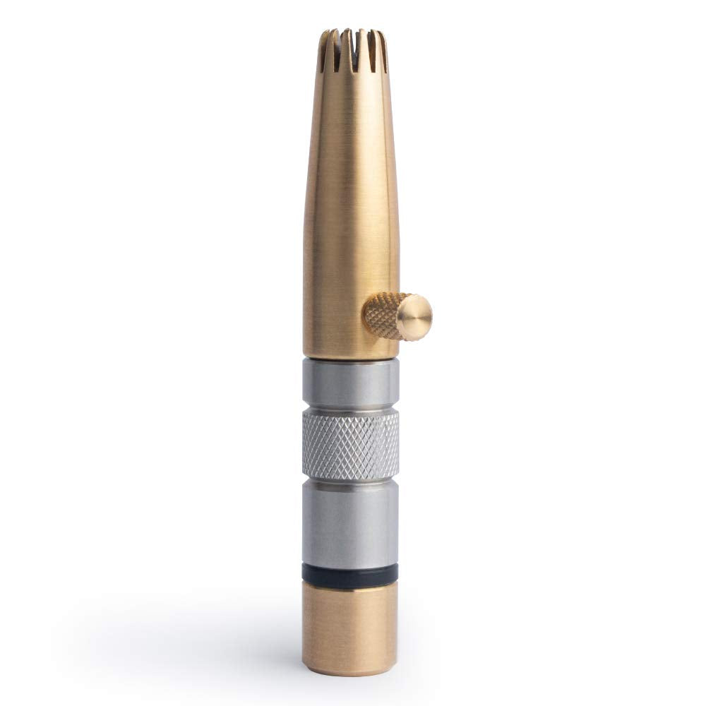 [Australia] - [MADE IN KOREA] ROYAL Anti-bac Nose Hair Trimmer for Men, Manual, Battery-free, Stainless & Brass, Waterproof, Painless with Patented Mechanism ET-32 Brass & Stainless 