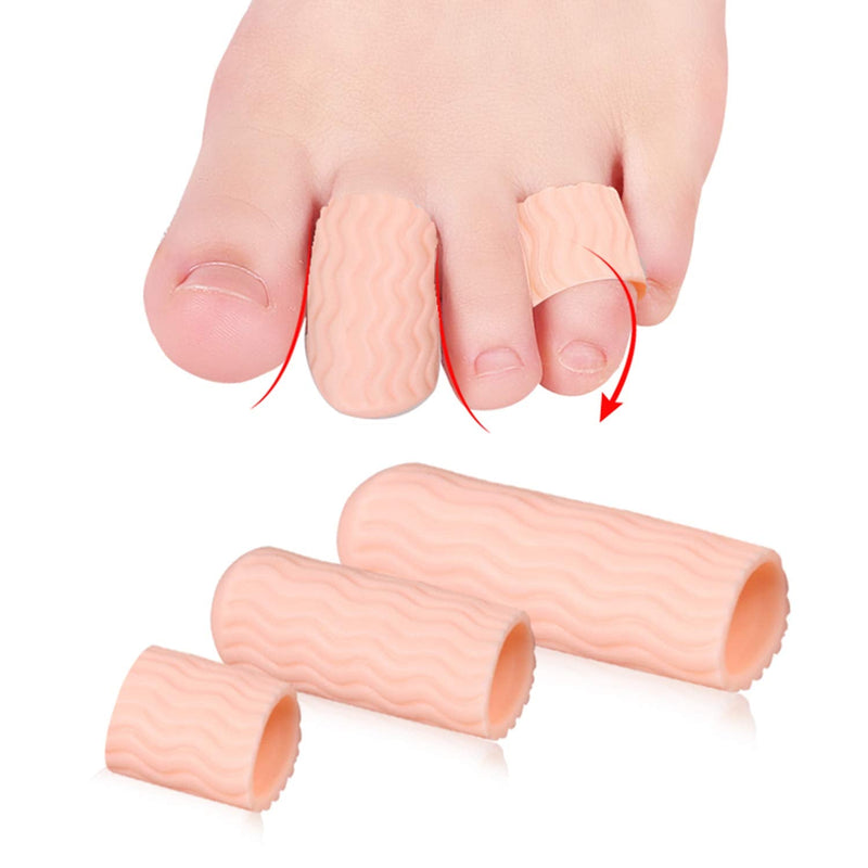 [Australia] - 10 Pcs Silicone Toe Protectors, Toe Sleeves Callus Cushion Gel Toe Caps for Blisters, Corns, Toe Cracking, Pain Relief and Reduce Friction 