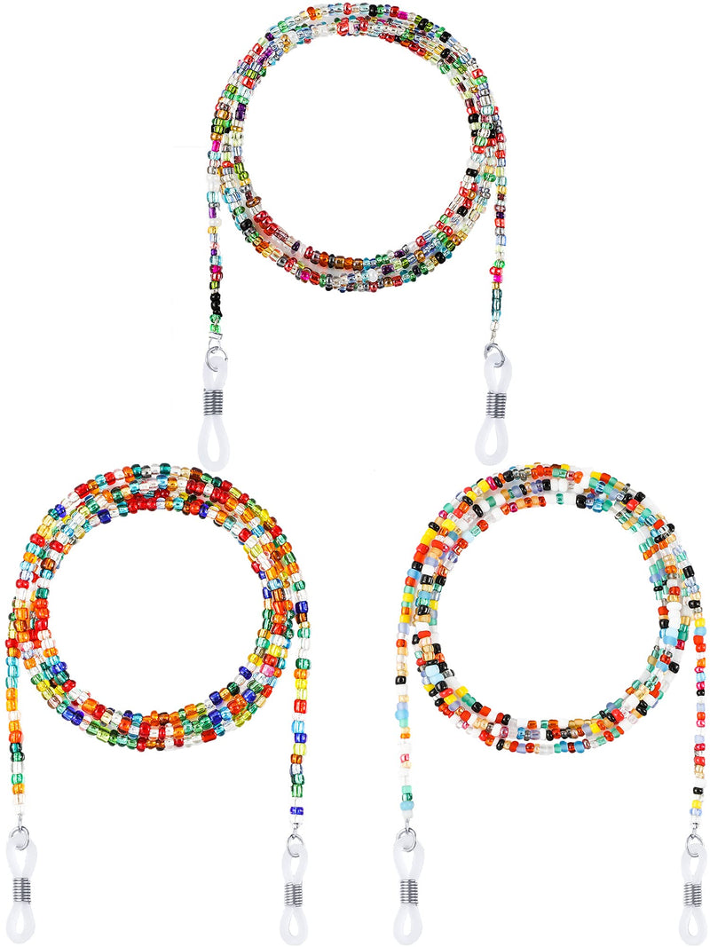 [Australia] - 3 Pieces Colorful Beaded Eyeglass Chains Glasses Holder Chains Sunglasses Retainer Strap Neck Eyeglass Chains for Women, Bohemian Style 