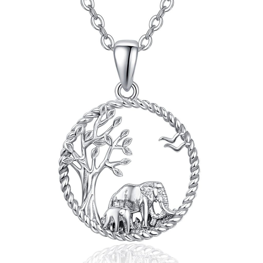 [Australia] - Elephant Necklace for Women, 925 Sterling Silver Jewellery for Women Family Necklace Mother and Daughter Jewellery Gifts for Mum Girls elephant necklace 