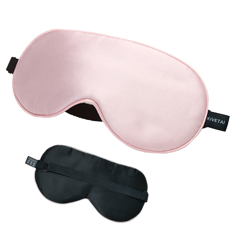 [Australia] - Silk Sleep Mask Pure Mulberry Silk Eye Mask Sleeping Mask Silky Soft Eyeshade Elastic Strap for Travel Naps Shift Work for Adult Pink 