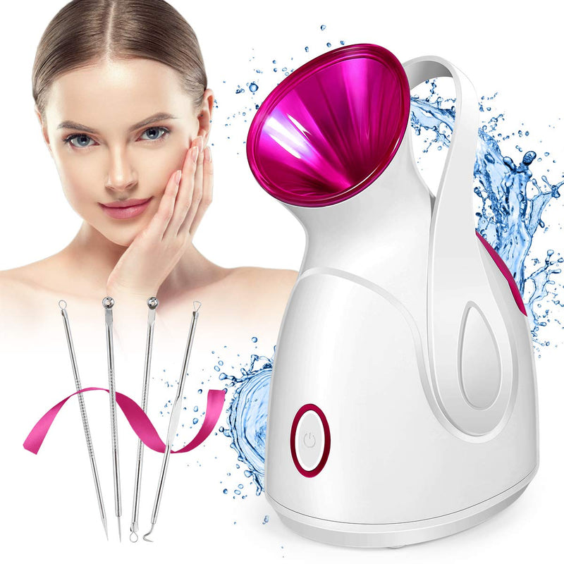[Australia] - Facial Steamer, 3-in-1 Portable Warm Mist Face Steamer, Newest 10X Penetration Nano Ionic Facial Steamer for Women Moisturizing for Home SPA Cleansing Pores(4 Piece Stainless Steel Skin Kit Included) 